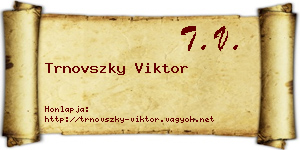 Trnovszky Viktor névjegykártya